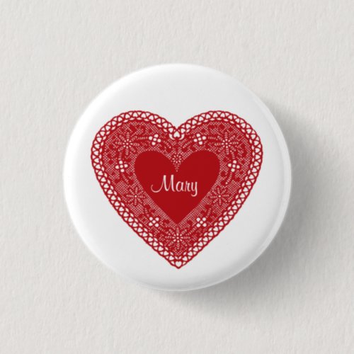 Show Your Valentine Heart Pinback Button