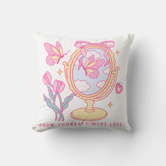 Show Yourself More Love Throw Pillow (Front)
