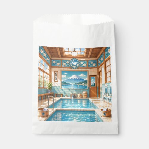 Showa Retro Bathhouse and Mt. Fuji | Nostalgic Jap Favor Bag