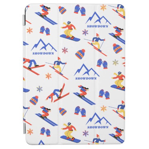 Showdown Mountain Montana Ski Snowboard Pattern iPad Air Cover