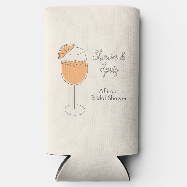 Shower and Spritz Bubbly Cocktail Bridal Shower Seltzer Can Cooler (Front)