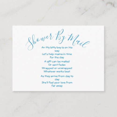 Shower By Mail Baby Boy Blue Enclosure Card