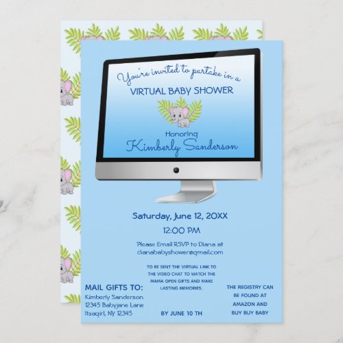 Shower By Mail Baby Boy Blue Online Invitation