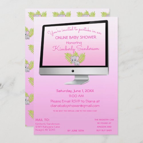 Shower By Mail Baby Girl Pink Online Invitation