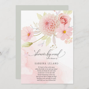 Shower by Mail Blush Pink Floral Spray Invitation