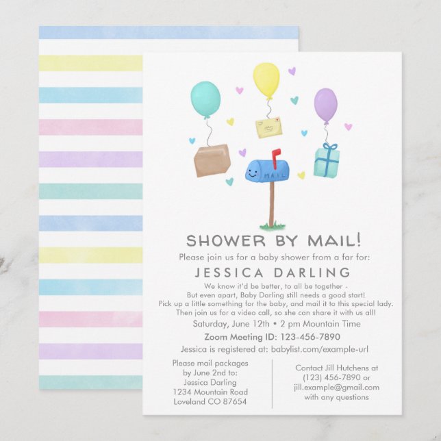 Shower by Mail Cute Baby Shower Invitation (Front/Back)