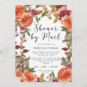 shower by mail fall floral virtual bridal shower invitation