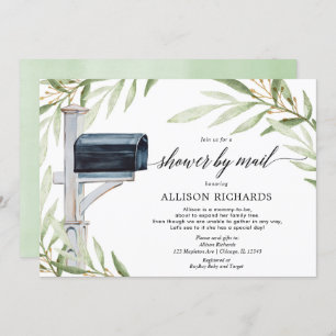 Shower by mail greenery gold gender neutral baby invitation