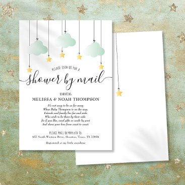 Shower By Mail Long Distance Neutral Green Baby Invitation