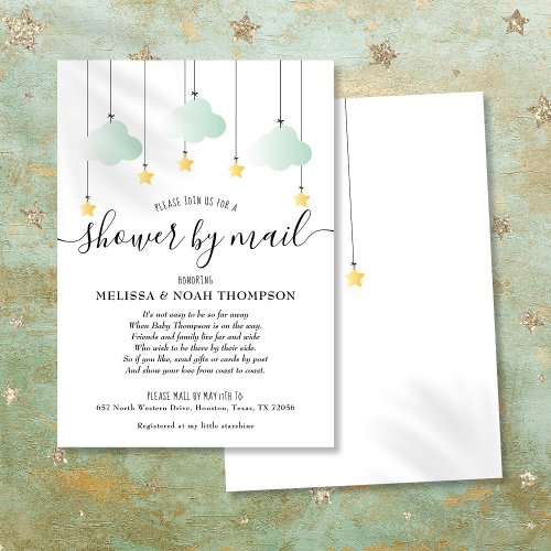 Shower By Mail Long Distance Neutral Green Baby Invitation
