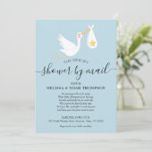 Shower By Mail Long Distance Sprinkle Blue Invitation (Standing Front)