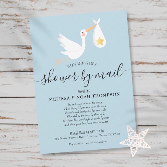 Shower By Mail Long Distance Sprinkle Blue Invitation