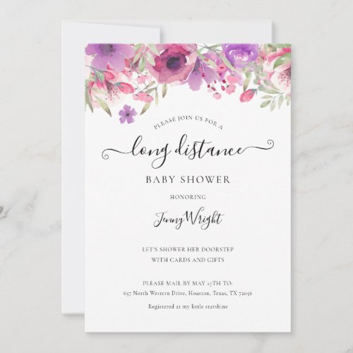 Shower By Mail Long Distance Sprinkle Floral Invitation