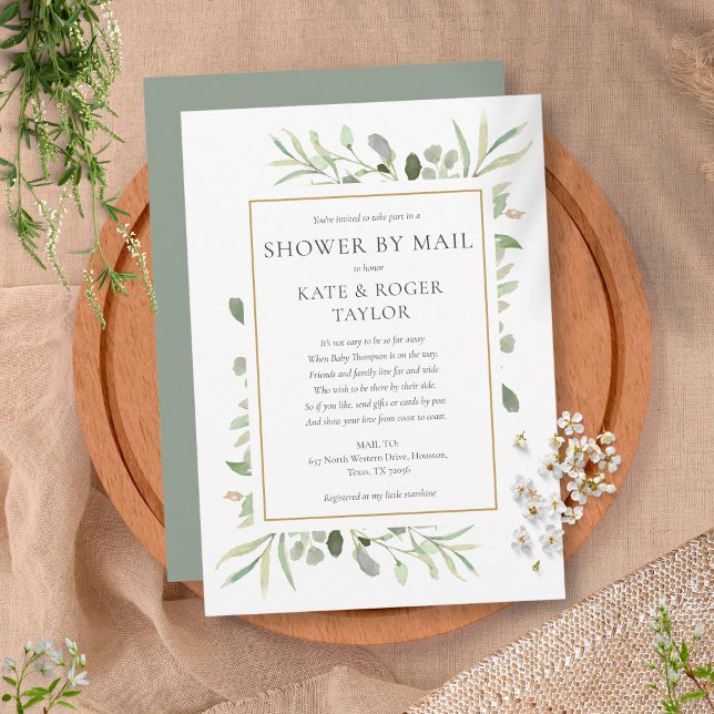 Shower By Mail Long Distance Sprinkle Greenery Invitation (Creator Uploaded)