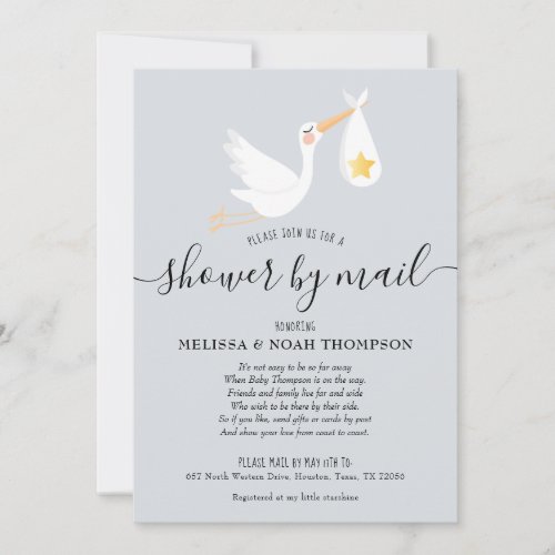 Shower By Mail Long Distance Sprinkle Neutral Invitation