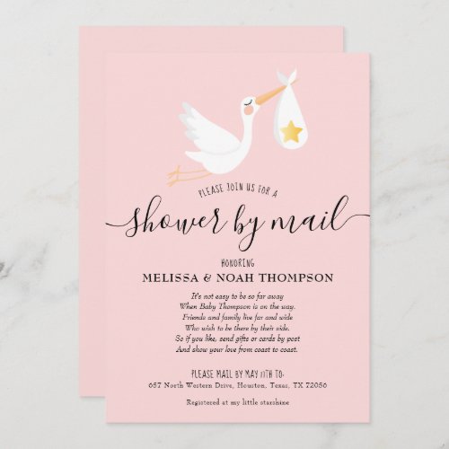 Shower By Mail Long Distance Sprinkle Pink Invitation