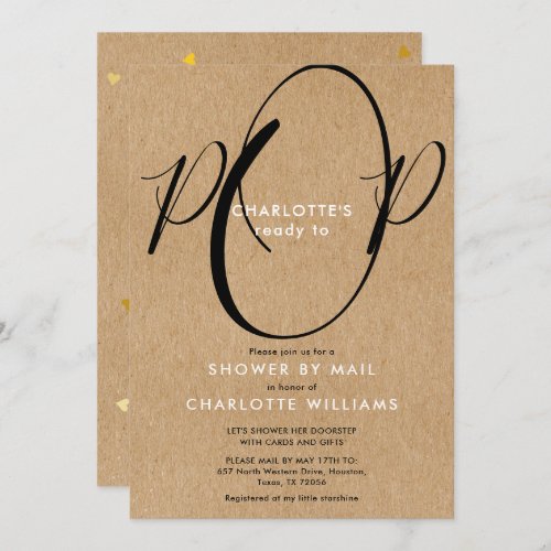 Shower By Mail Long Distance Sprinkle Rustic Kraft Invitation