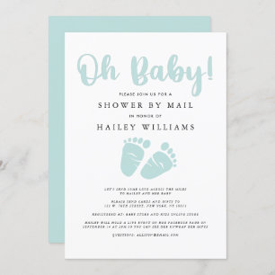 Shower by Mail Oh Baby Mint Green Baby Feet Invitation