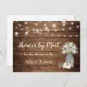 Shower By Mail Rustic Baby's Breath String Lights Postcard (Front/Back)