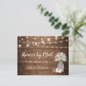 Shower By Mail Rustic Baby's Breath String Lights Postcard (Standing Front)