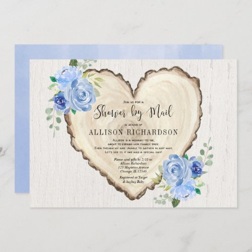 Shower by mail Rustic Valentines Day boy baby Invitation