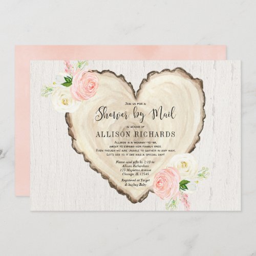Shower by mail Rustic Valentines Day girl baby Invitation
