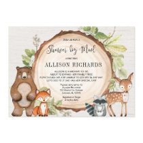 Shower by mail rustic woodland animals baby shower invitation