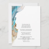Shower by Mail Teal and Gold Marbled Alcohol Ink Invitation (Back)