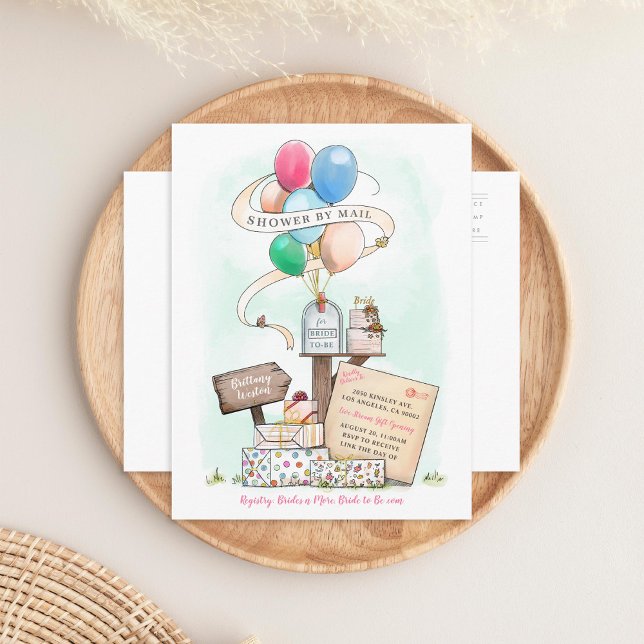 Shower By Mail Virtual Bridal Shower Mailbox Invitation Postcard (Creator Uploaded)