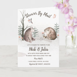 Shower By Mail, Watercolor Woodland Baby Shower In Card