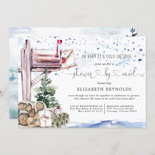 Shower by Mail  Winter Christmas Baby Shower Invitation