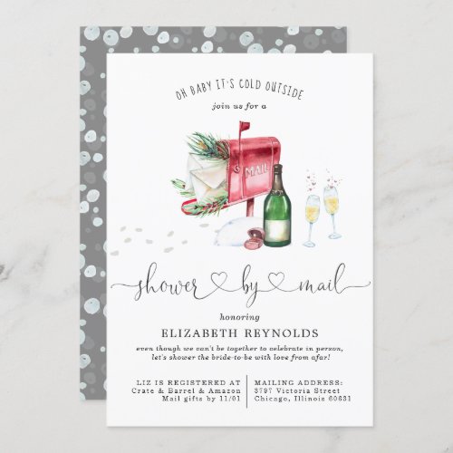 Shower by Mail  Winter Christmas Bridal Shower Invitation