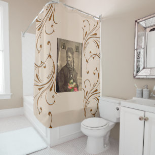 Shower Curtain African American Girl Floral 