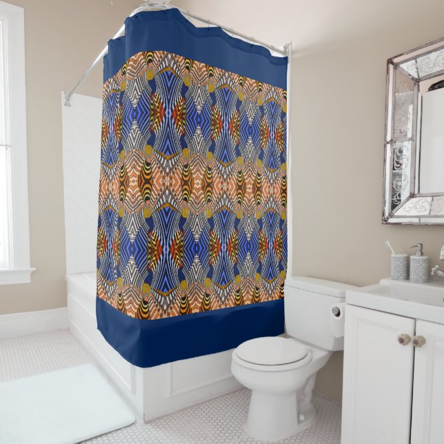 Shower Curtain/African Pattern Shower Curtain (In Situ)
