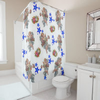 Shower Curtain Angel Blue Star