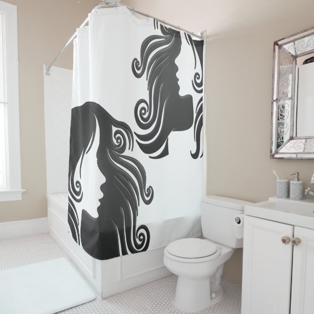 Shower Curtain Beauty Salon Hair (In Situ)