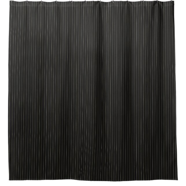 Shower Curtain Black with Creme Lines HAMbyWG (Front)