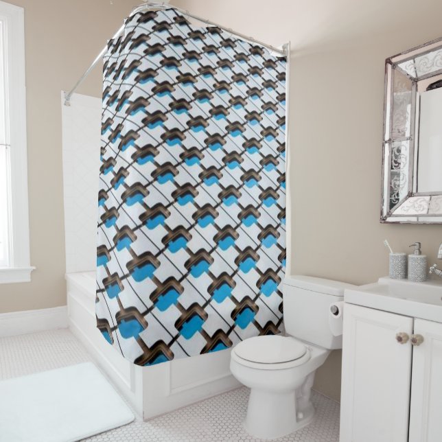 Shower Curtain Blue (In Situ)