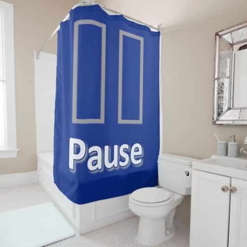 Shower Curtain Blue Pause 