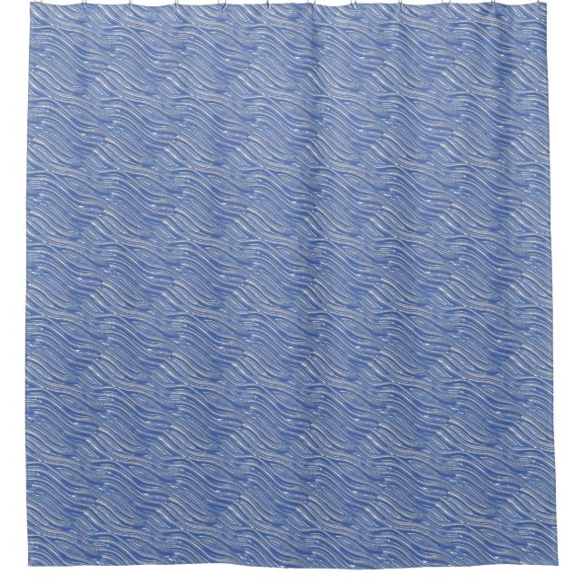  Shower Curtain Blue water look (Front)