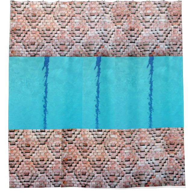 Shower Curtain - Brick and Water (Front)