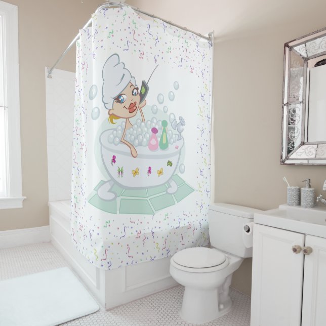 Shower Curtain/Bubble Bath Time Curtain (In Situ)