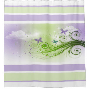 Shower Curtain/Butterflies, Swirls and Clouds Curtain