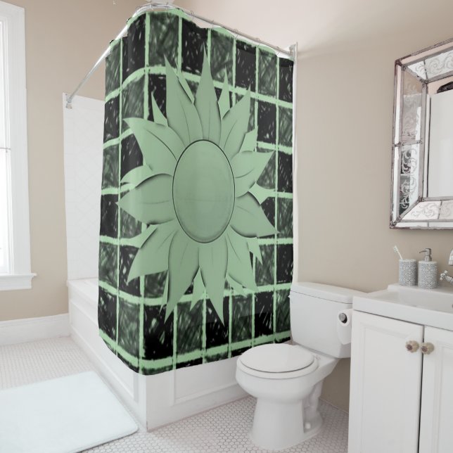 Shower curtain Checkers (In Situ)