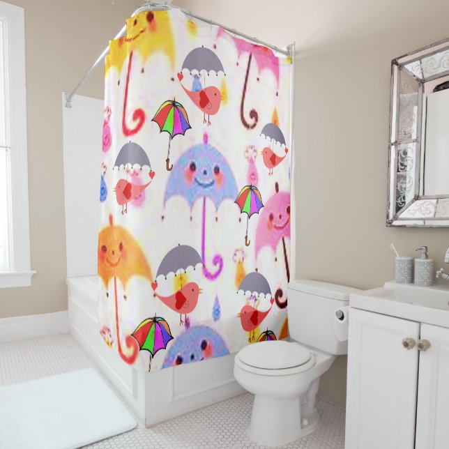 Shower Curtain Children's Birds (In Situ)