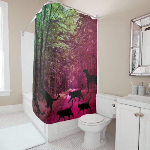 Shower Curtain Childrens Cats