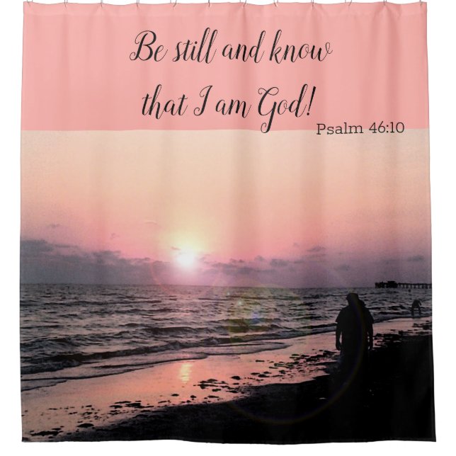 Shower Curtain Christian Scripture Beach (Front)