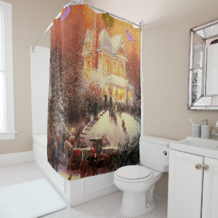 Shower curtain Christmas
