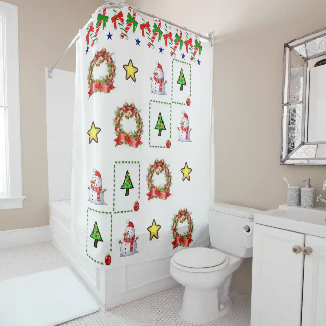Shower curtain Christmas Zazzle
