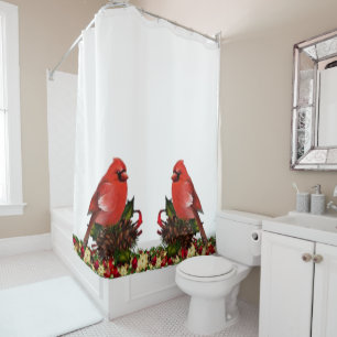 Shower Curtain Christmas Birds